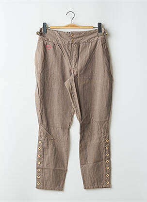 Pantalon 7/8 tissage popeline taille normale marron SCHOOL RAG femme