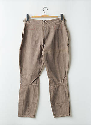 Pantalon 7/8 tissage popeline taille normale marron SCHOOL RAG femme