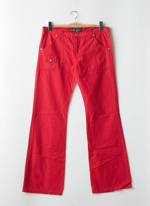 Pantalon droit tissage popeline taille normale rouge RWD femme