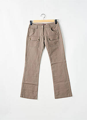 Pantalon droit tissage popeline taille basse marron SESSUN femme