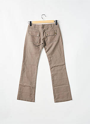Pantalon droit tissage popeline taille basse marron SESSUN femme