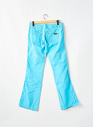 Pantalon droit tissage popeline taille basse bleu TEDDY SMITH femme
