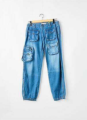 Pantalon cargo resserrée sur le bas bleu TEDDY SMITH femme