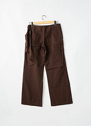 Pantalon 7/8 tissage popeline taille normale marron 2 TWO femme