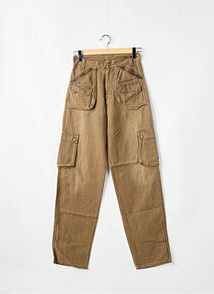 Pantalon cargo coupe droite taille haute marron MELTIN'POT homme