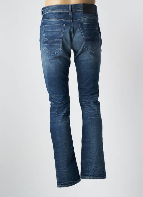 Jeans coupe slim fermeture boutonnée sur le devant taille basse bleu DONOVAN homme