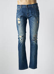 Jeans coupe slim fermeture boutonnée sur le devant taille basse bleu DONOVAN homme
