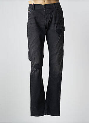 Jeans coupe slim fermeture boutonnée sur le devant taille basse noir DONOVAN homme