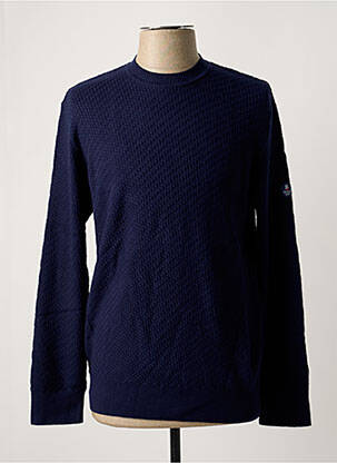 Pull col rond manches longues bleu ROYAL MER homme