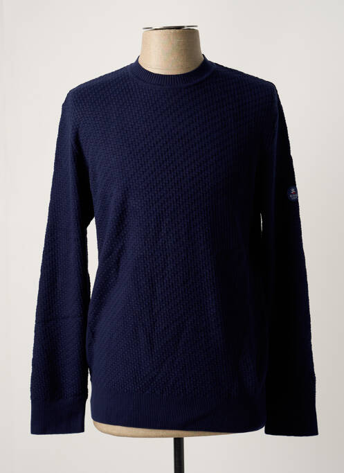Pull col rond manches longues bleu ROYAL MER homme