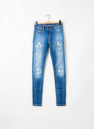 Jeans skinny effet usé délavé taille normale bleu DONOVAN femme