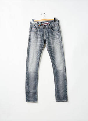 Jeans coupe slim fermeture boutonnée sur le devant taille normale gris DONOVAN homme