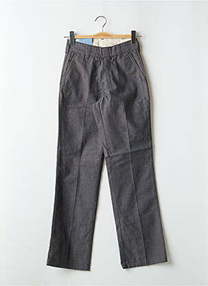 Pantalon droit fermeture zippée sous rabat avec crochet taille haute noir CARHARTT femme