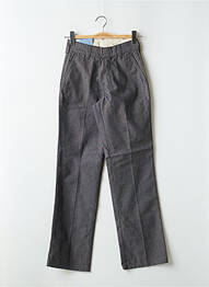 Pantalon droit fermeture zippée sous rabat avec crochet taille haute noir CARHARTT femme