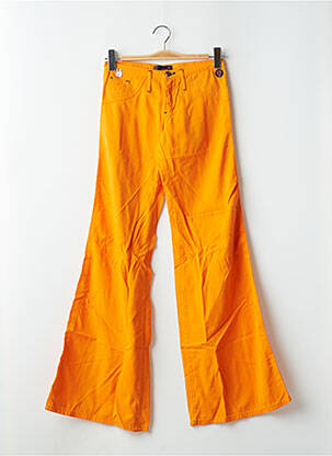 Pantalon large fermeture zippée sous rabat boutonné taille basse orange CIMARRON femme