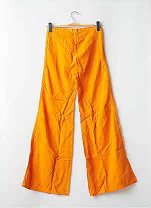 Pantalon large fermeture zippée sous rabat boutonné taille basse orange CIMARRON femme