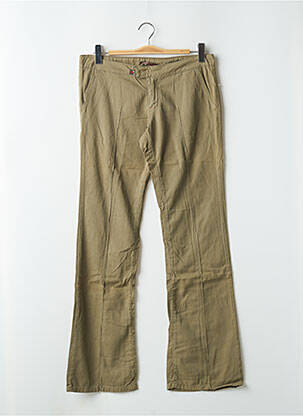 Pantalon droit tissage popeline taille normale vert CIMARRON femme