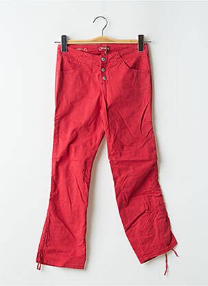 Pantacourt stretch taille normale rouge CIMARRON femme