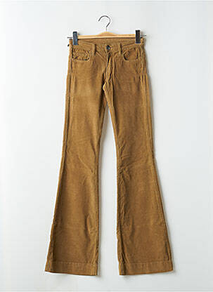 Pantalon flare stretch taille basse beige FIVE PM femme