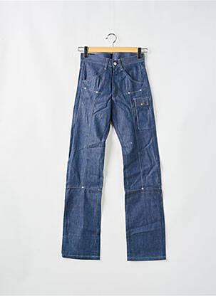 Jeans coupe droite fermeture zippée sous rabat boutonné bleu DDP homme