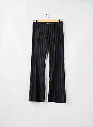 Pantalon droit fermeture zippée sous rabat boutonné taille basse noir FREEMAN T.PORTER femme