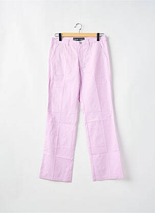 Pantalon droit fermeture zippée sous rabat boutonné violet FREEMAN T.PORTER femme