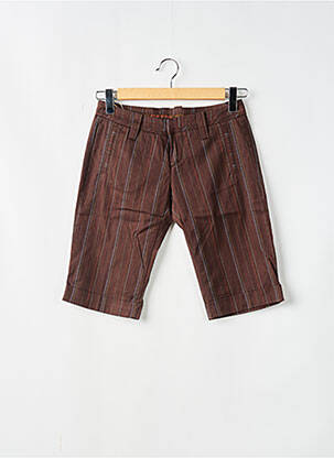 Bermuda tissage popeline taille basse marron FREEMAN T.PORTER femme