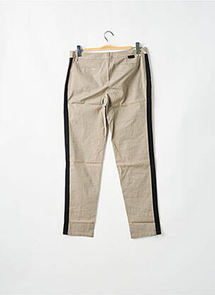 Pantalon chino broderie galons latéraux taille normale gris LEON & HARPER femme