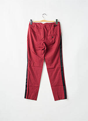 Pantalon chino broderie galons latéraux taille normale rouge LEON & HARPER femme