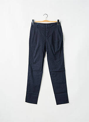 Pantalon chino broderie galons latéraux taille normale bleu LEON & HARPER femme