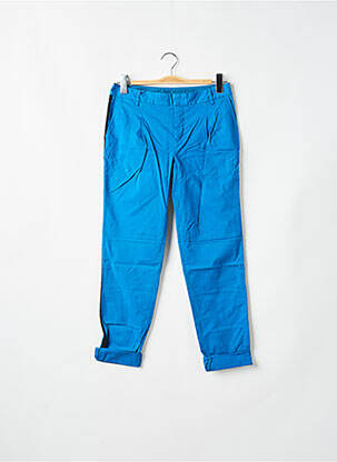 Pantalon chino broderie galons latéraux taille normale bleu LEON & HARPER femme