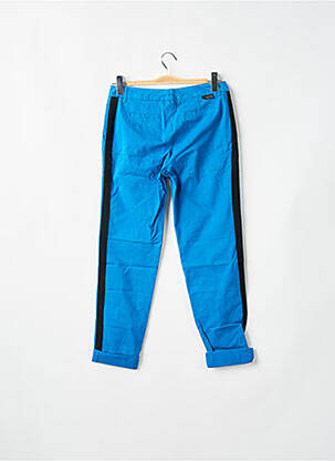Pantalon chino broderie galons latéraux taille normale bleu LEON & HARPER femme