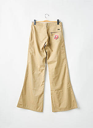 Pantalon droit tissage popeline taille normale beige LOIS femme