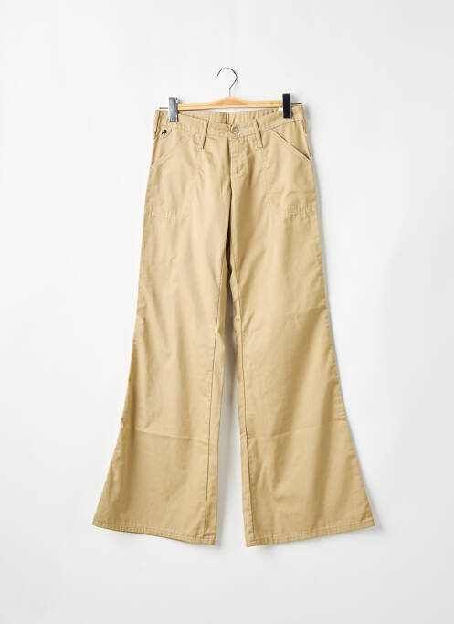 Pantalon droit tissage popeline taille normale beige LOIS femme