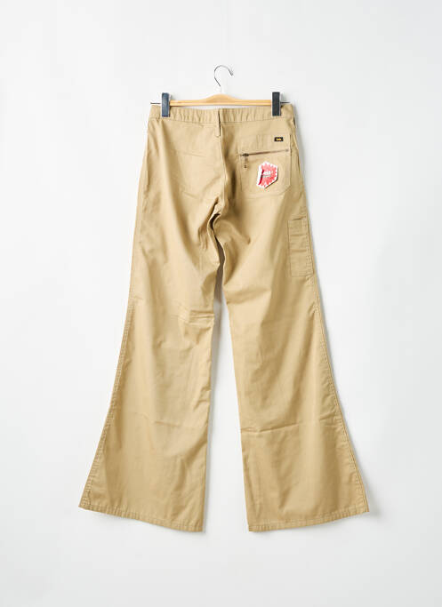 Pantalon droit tissage popeline taille normale beige LOIS femme