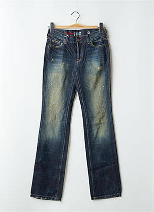 Jeans coupe slim effet usé délavé taille normale bleu RWD femme