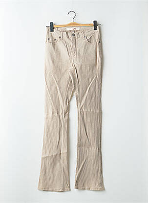 Pantalon flare stretch taille haute beige SCHOOL RAG femme