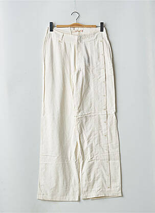 Pantalon large taille à pinces taille haute beige SCHOOL RAG femme