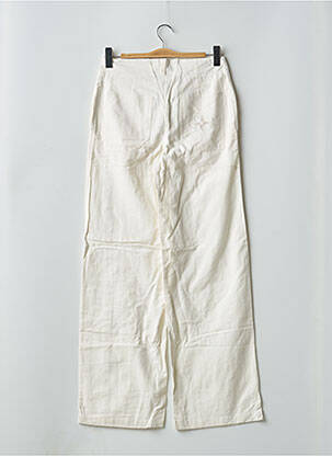 Pantalon large taille à pinces taille haute beige SCHOOL RAG femme