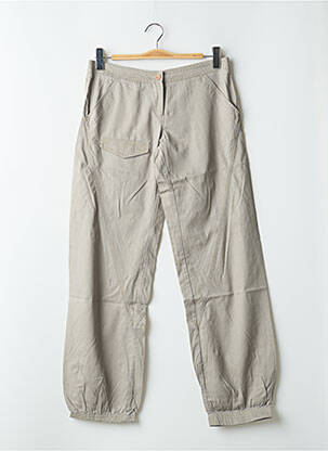 Pantalon 7/8 tissage popeline taille basse gris SESSUN femme