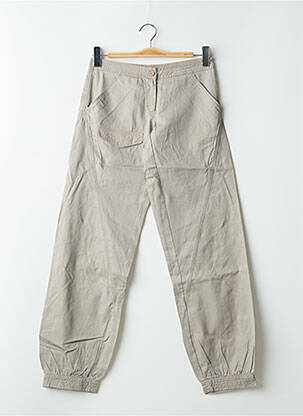 Pantalon 7/8 tissage popeline taille basse gris SESSUN femme