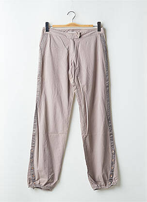 Pantalon 7/8 tissage popeline taille basse beige SESSUN femme