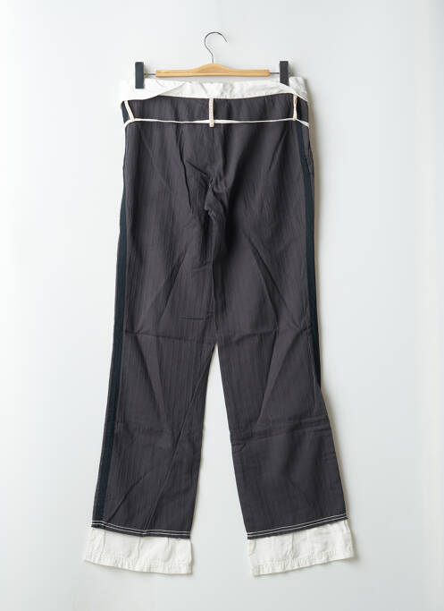 Pantalon droit fermeture zippée sous rabat avec crochet taille normale gris SCHOOL RAG femme