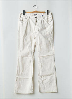 Pantalon droit fermeture zippée sous rabat boutonné blanc TEDDY SMITH femme