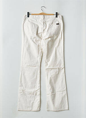 Pantalon droit fermeture zippée sous rabat boutonné blanc TEDDY SMITH femme