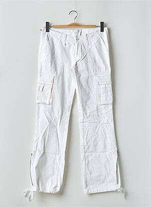 Pantalon cargo poches taille basse blanc TEDDY SMITH femme