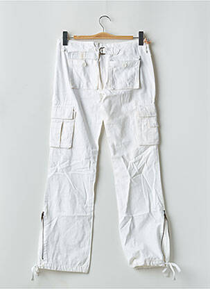 Pantalon cargo poches taille basse blanc TEDDY SMITH femme
