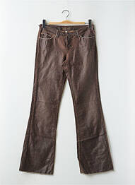 Pantalon droit fermeture zippée sous rabat boutonné marron TEDDY SMITH femme