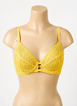 Soutien-gorge légère et transparente haut soutien-gorge emboitant jaune MORGAN femme