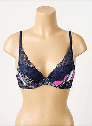 Soutien-gorge effet matière satinée haut soutien-gorge moulé bleu MORGAN femme